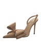 Mach & Mach Satin Bow Accents Slingback Pumps