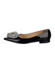 Mach & Mach Patent Leather Crystal Embellishments Flats