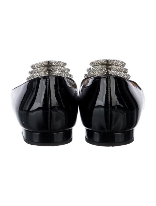 Mach & Mach Patent Leather Crystal Embellishments Flats