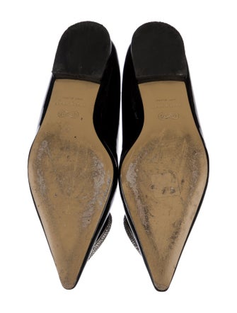 Mach & Mach Patent Leather Crystal Embellishments Flats