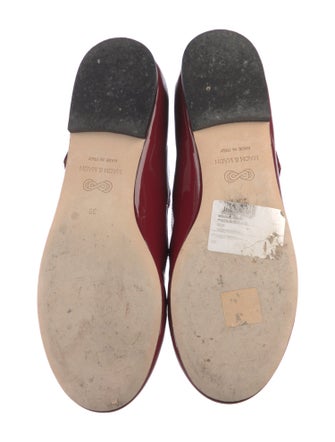 Mach & Mach Patent Leather Crystal Embellishments Mary Jane Flats