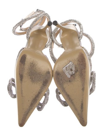 Mach & Mach Satin Bow Accents D'Orsay Pumps