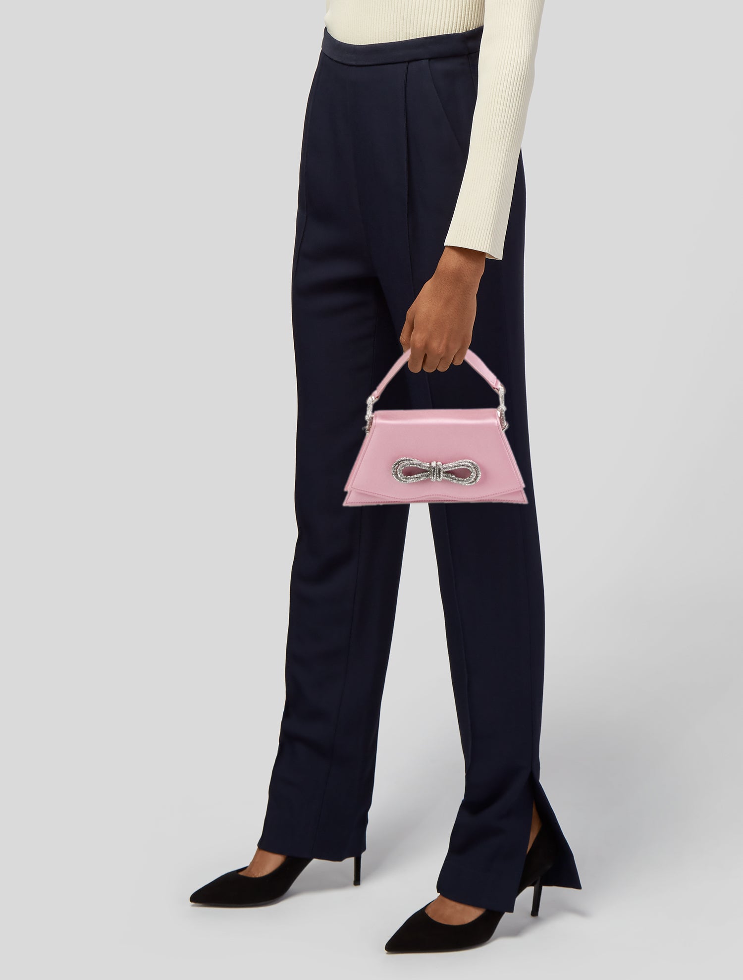 Mach & Mach Satin Top Handle Bag