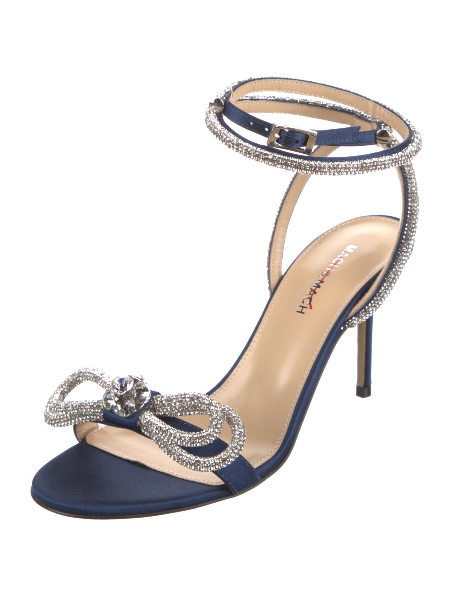 Mach & Mach Satin Bow Accents Sandals