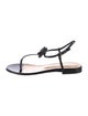 Mach & Mach Patent Leather Bow Accents T-Strap Sandals