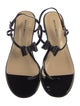 Mach & Mach Patent Leather Bow Accents T-Strap Sandals