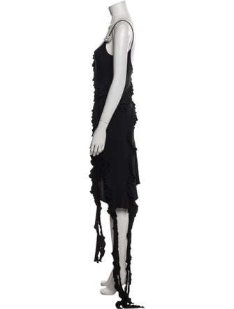 Mach & Mach Scoop Neck Long Dress