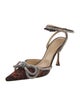 Mach & Mach Satin Printed Slingback Pumps