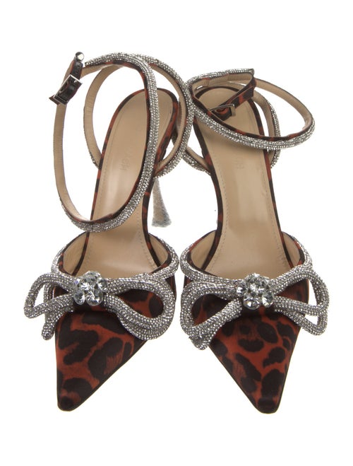 Mach & Mach Satin Printed Slingback Pumps