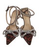 Mach & Mach Satin Printed Slingback Pumps