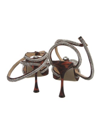 Mach & Mach Satin Printed Slingback Pumps