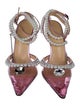 Mach & Mach PVC Chain-Link Accents Slingback Pumps