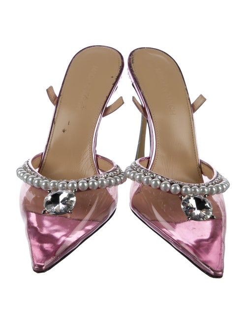 Mach & Mach Faux Pearl Accents PVC Mules