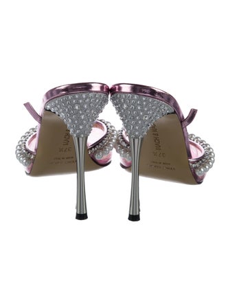 Mach & Mach Faux Pearl Accents PVC Mules