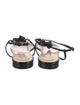 Mach & Mach Patent Leather Bow Accents T-Strap Sandals
