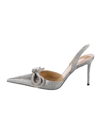Mach & Mach Glitter Slingback Pumps