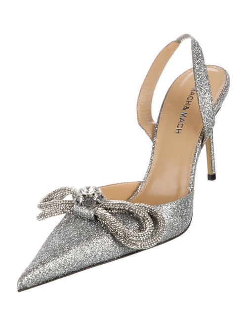 Mach & Mach Glitter Slingback Pumps