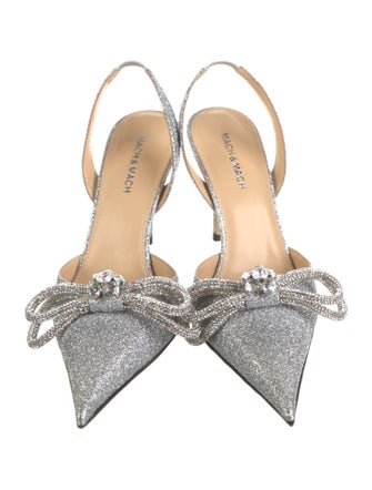 Mach & Mach Glitter Slingback Pumps