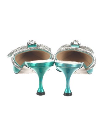 Mach & Mach Patent Leather Bow Accents Mules