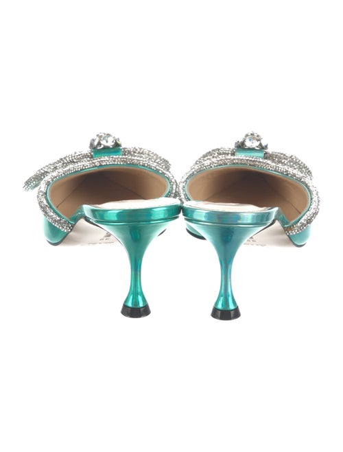 Mach & Mach Patent Leather Bow Accents Mules