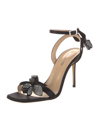 Mach & Mach Satin Crystal Embellishments Sandals