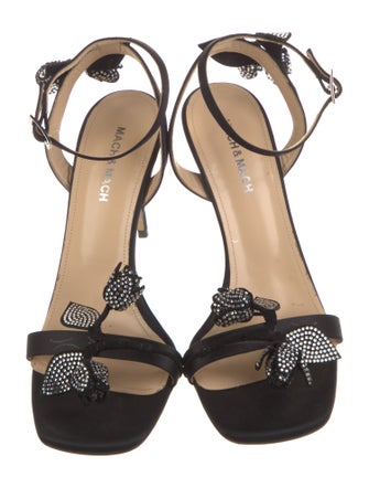 Mach & Mach Satin Crystal Embellishments Sandals