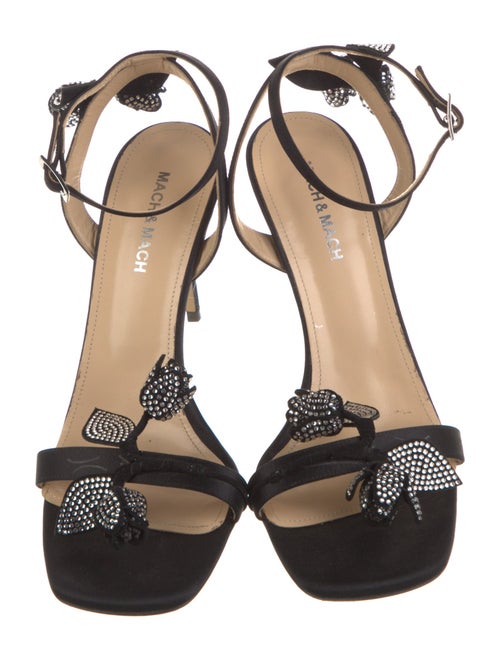 Mach & Mach Satin Crystal Embellishments Sandals