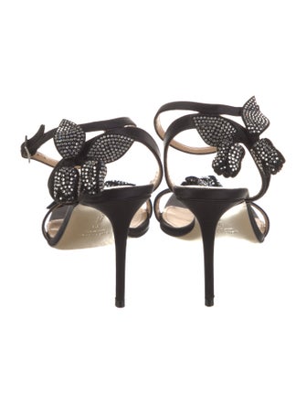 Mach & Mach Satin Crystal Embellishments Sandals