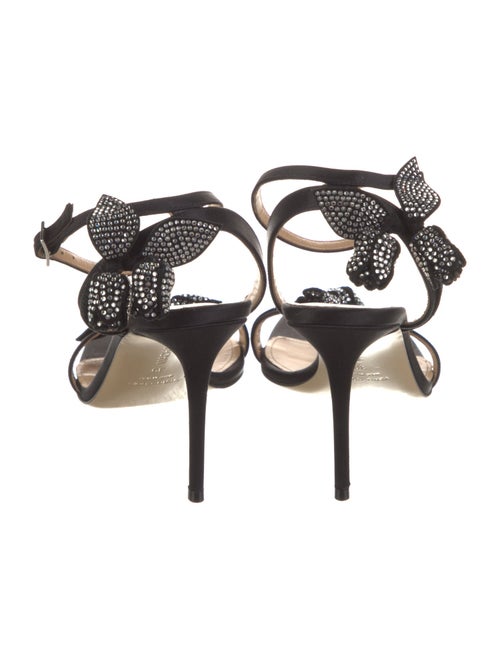 Mach & Mach Satin Crystal Embellishments Sandals