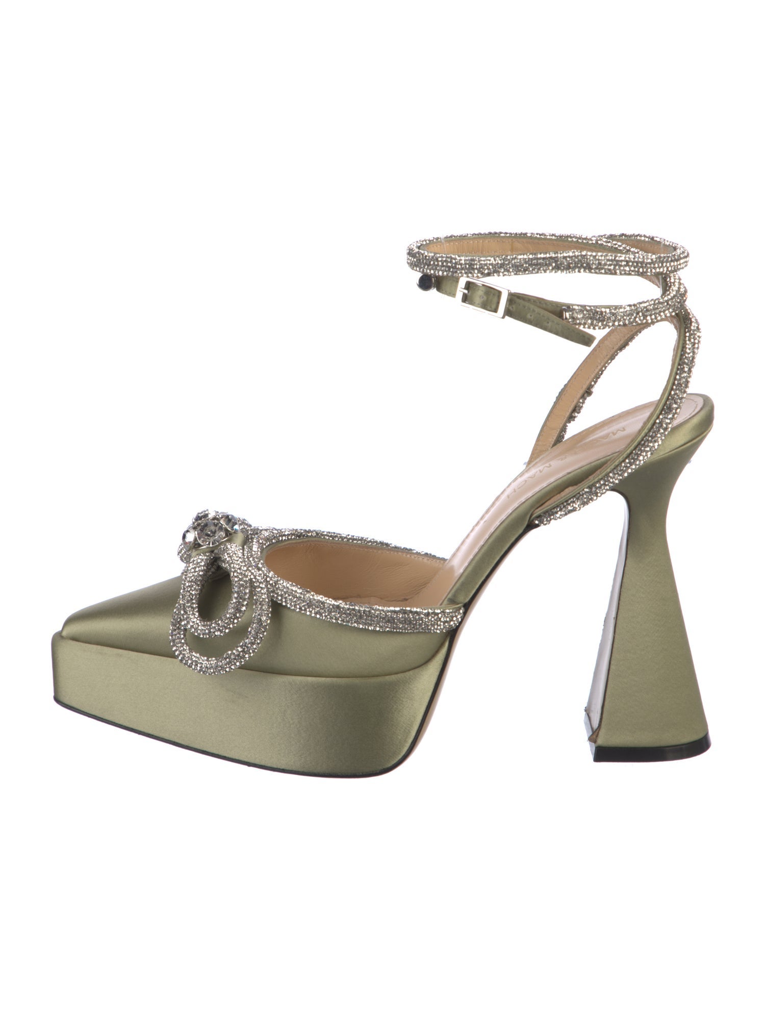 Mach & Mach Vintage Satin D'Orsay Pumps