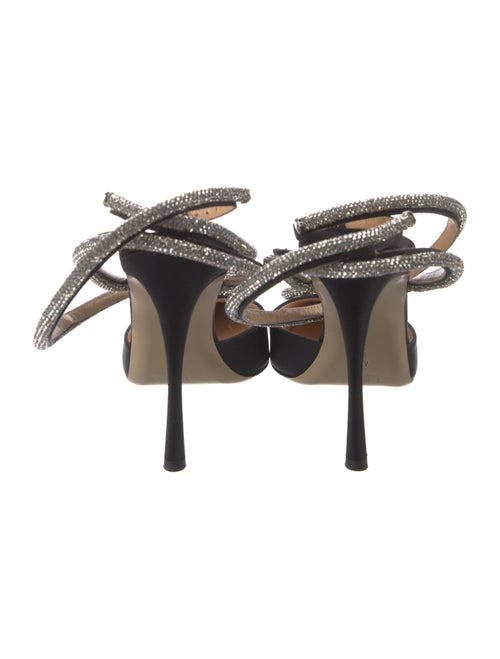 Mach & Mach Satin Crystal Embellishments Slingback Pumps