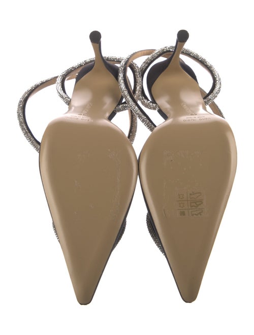 Mach & Mach Satin Crystal Embellishments Slingback Pumps