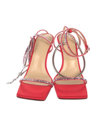 Mach & Mach Satin Crystal Embellishments Sandals