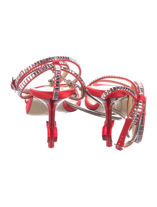Mach & Mach Satin Crystal Embellishments Sandals