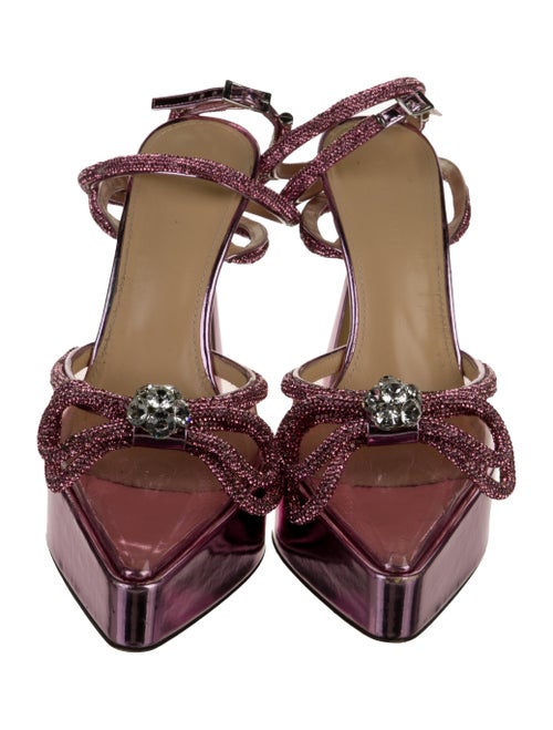 Mach & Mach Patent Leather Bow Accents D'Orsay Pumps