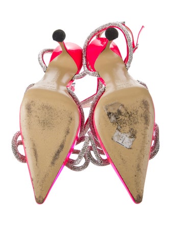 Mach & Mach Patent Leather Crystal Embellishments D'Orsay Pumps