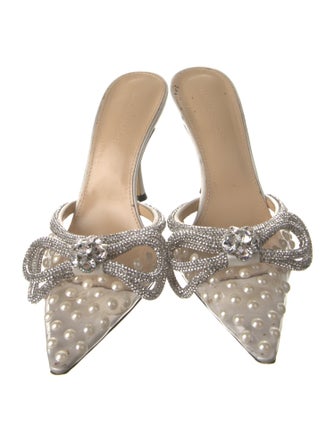 Mach & Mach Satin Bow Accents Mules