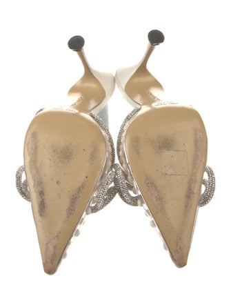 Mach & Mach Satin Bow Accents Mules