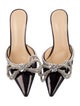 Mach & Mach Patent Leather Bow Accents Mules