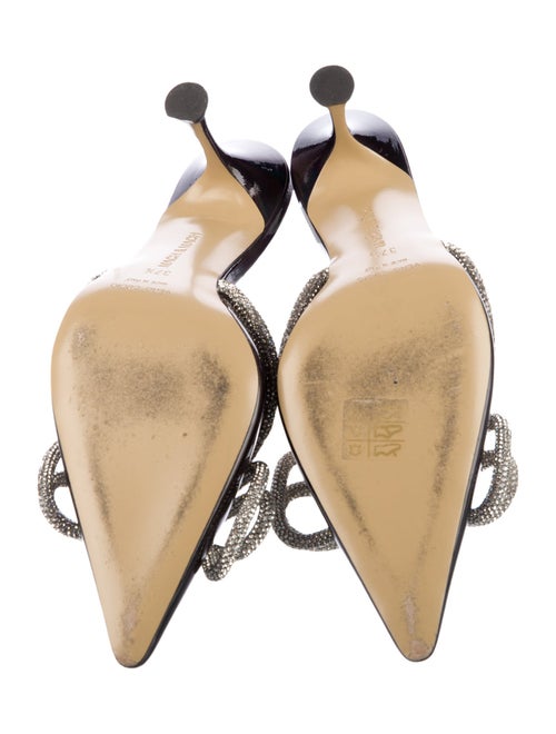 Mach & Mach Patent Leather Bow Accents Mules