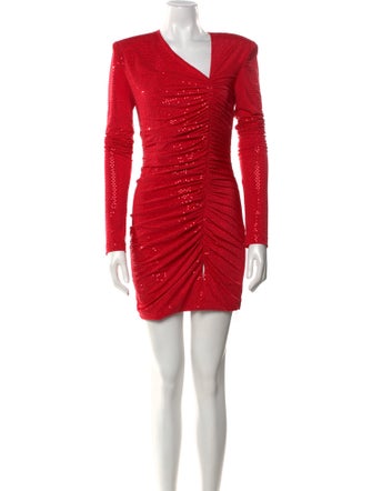 Mach & Mach V-Neck Mini Dress