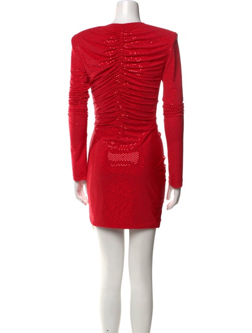 Mach & Mach V-Neck Mini Dress