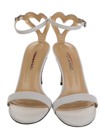 Mach & Mach Leather Crystal Embellishments Sandals