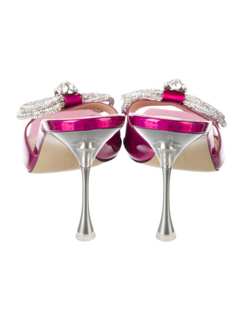 Mach & Mach Patent Leather Bow Accents Slides