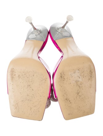 Mach & Mach Patent Leather Bow Accents Slides