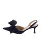 Mach & Mach Leather Bow Accents Slingback Pumps