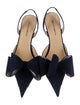 Mach & Mach Leather Bow Accents Slingback Pumps