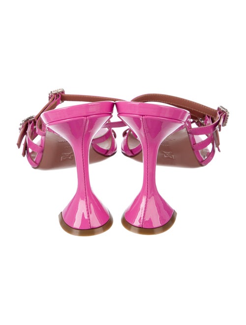 Amina Muaddi Patent Leather Slides