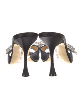 Mach & Mach Satin Crystal Embellishments Slides