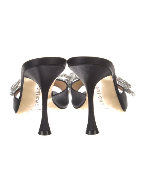 Mach & Mach Satin Crystal Embellishments Slides